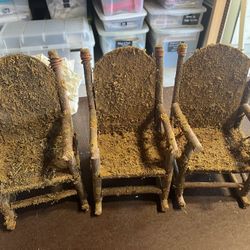 Three Small Moss Crafting Chairs $8 For All