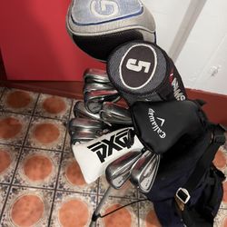 Complete Men’s RH Cobra + Mizuno irons in All Graphite Regular flex NEW Grips New Putter in Ping Bag