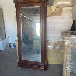 Espejo De Pura MaderaCon Puerta Para Joyería 90/88 De Ancho