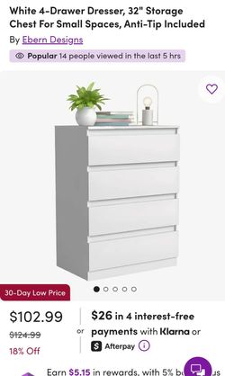 New 4-Drawer dresser! White