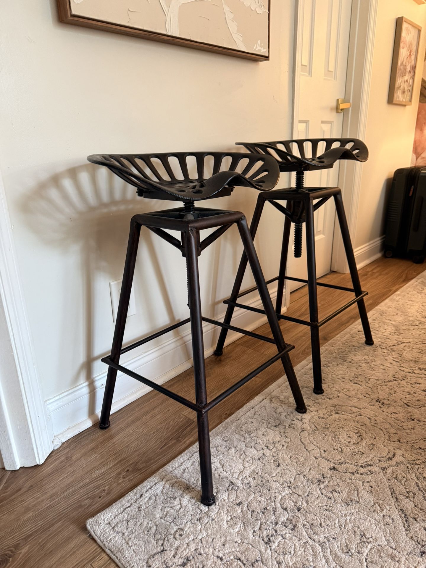Pair of Metal Bar Stools