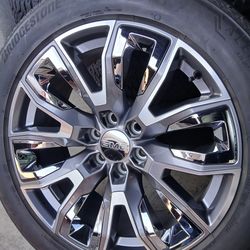 2023 OEM ORIGINAL TAKEOFFS GMC SIERRA DENALI ULTIMATE 22 INCH HAVE TPMS SENSORS TIRES BRIDGESTONE 98 % $ 1995