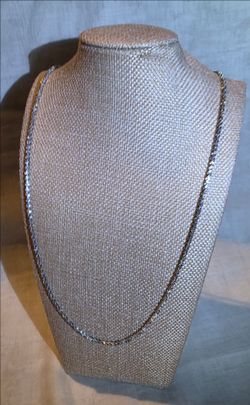 Rhodium Over Sterling Silver Diamond Cut Chain, 30 Inch Length