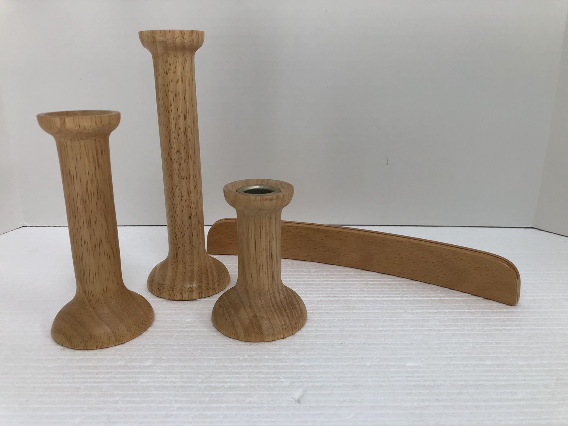 Candlesticks With Matching Picture Holder-wooden