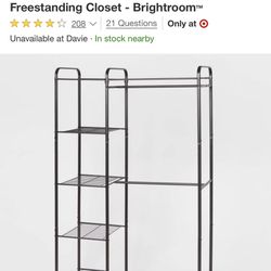 Freestanding Closet Black- Brightroom $50