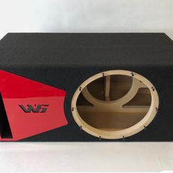 JL Audio 12W6v3 ported subwoofer box SPECIAL EDITION with red plexi port trim