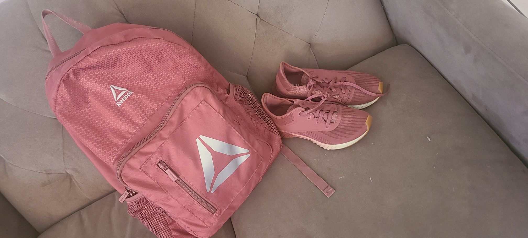 Reebok backpack and shoes