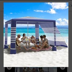 NEW Large 8' x 8' Beach Cabana & Sun Shelter - UPF 50+