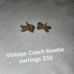 Vintage COACH Bowtie Earrings 