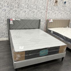  New Dark Gray Velvet Bedframe 