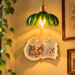 Vintage Purple Pansies Trinket Dish Hand Painted Artist Cottagecore Art Nouveau Scalloped Wall Hanging 