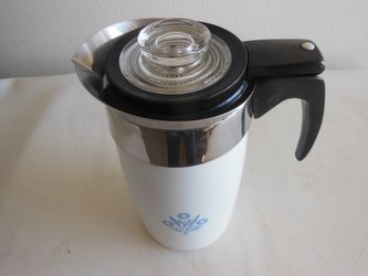 Vintage Corning Ware Blue Cornflower 10 cup Electric Coffee Pot