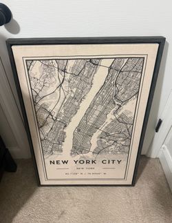 Sylvie New York City Map Framed Canvas by Jake Goossen 23 x33