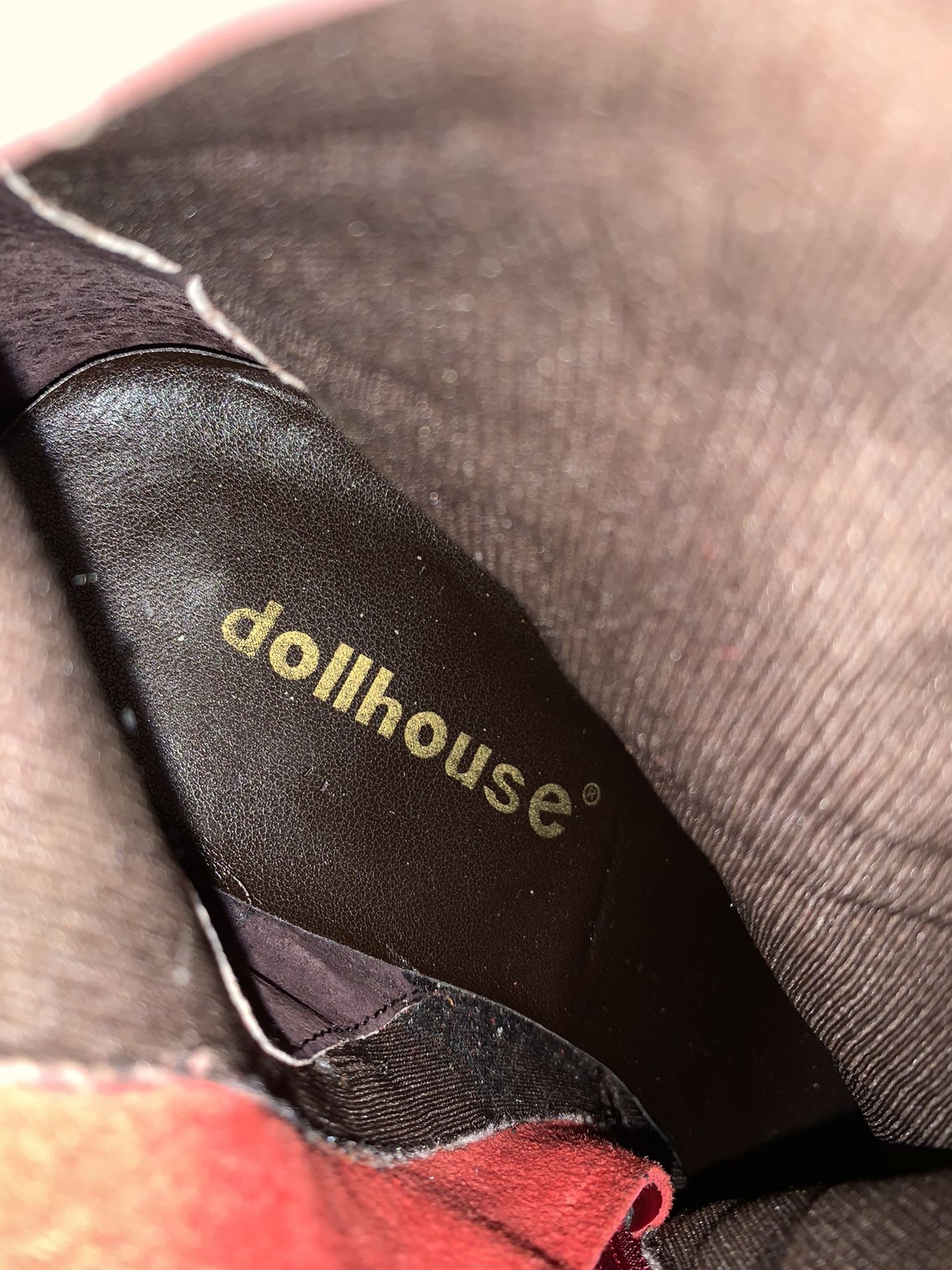 Dollhouse red stud boots Size 71/2-8