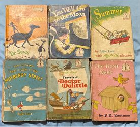 Lot of 6 Vintage Dr Seuss Beginner Books Bright Early Eastman 1930-60 (READ DESC