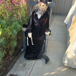 Witch In A Rocking Chair W Dog