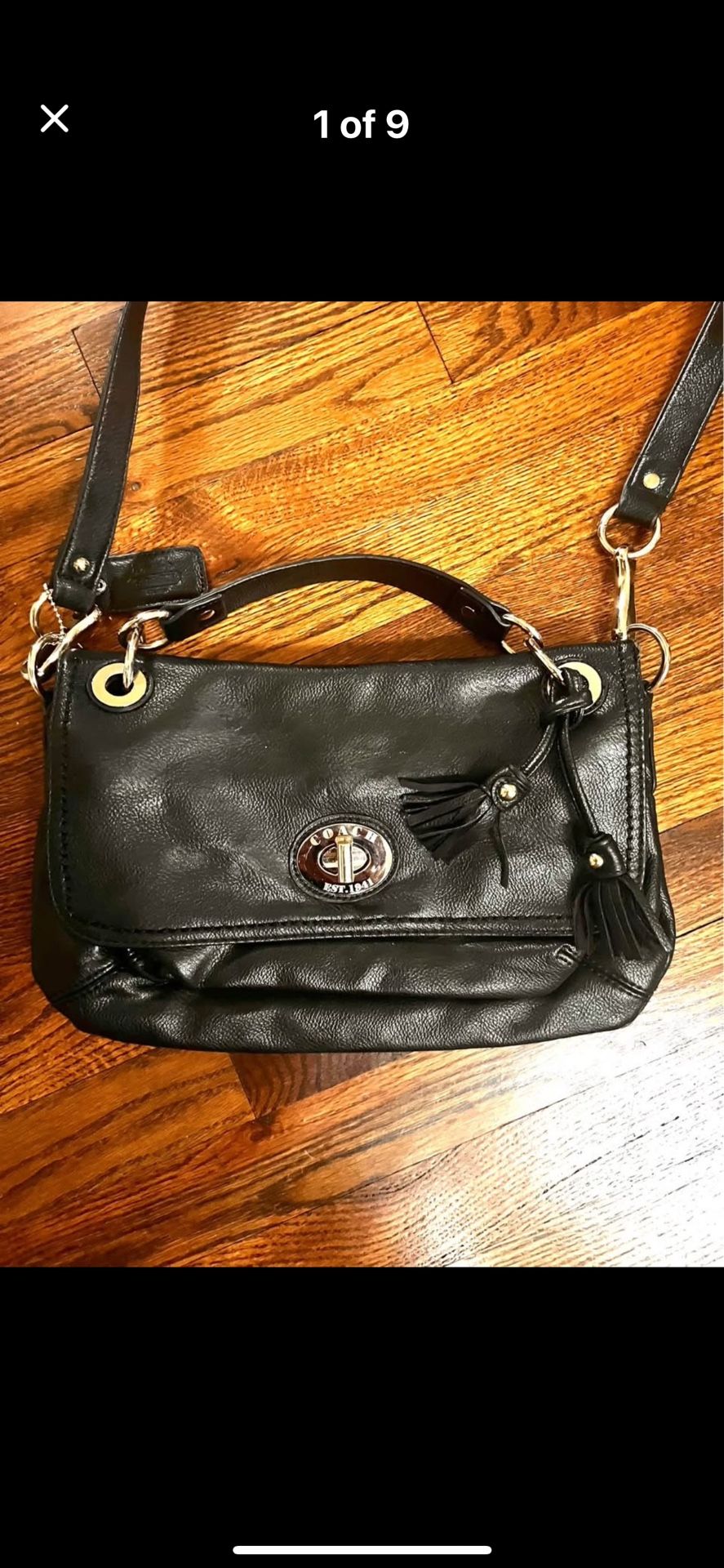 Black Leather Coach Purse Like New