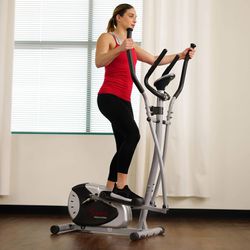 Sunny Health & Fitness Legacy Stepping Elliptical Machine, Total Body Cross Trainer, Low Impact Exercise Equipment with Optional SunnyFit App Enhanced