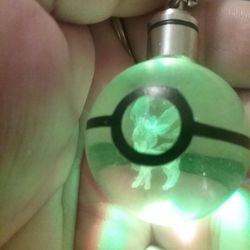 Sylveon | Pokemon | GO | 3D | Pokeball | Keychain | Crystal Ball | LED | Multicolor | Glass 