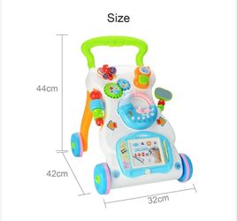 2 in 1 Sit to Stand Baby Walker with Music and Light, Push Toys for Toddlers 1-3 for Learning to Walk, Baby Walking Toys 6 to 12 Months for Infants Ba