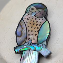RARE ABALONE CUSTOM MADE OWL 