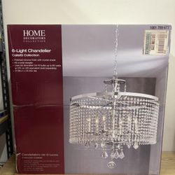 New 6-Light Chandelier Polished Chrome Finish