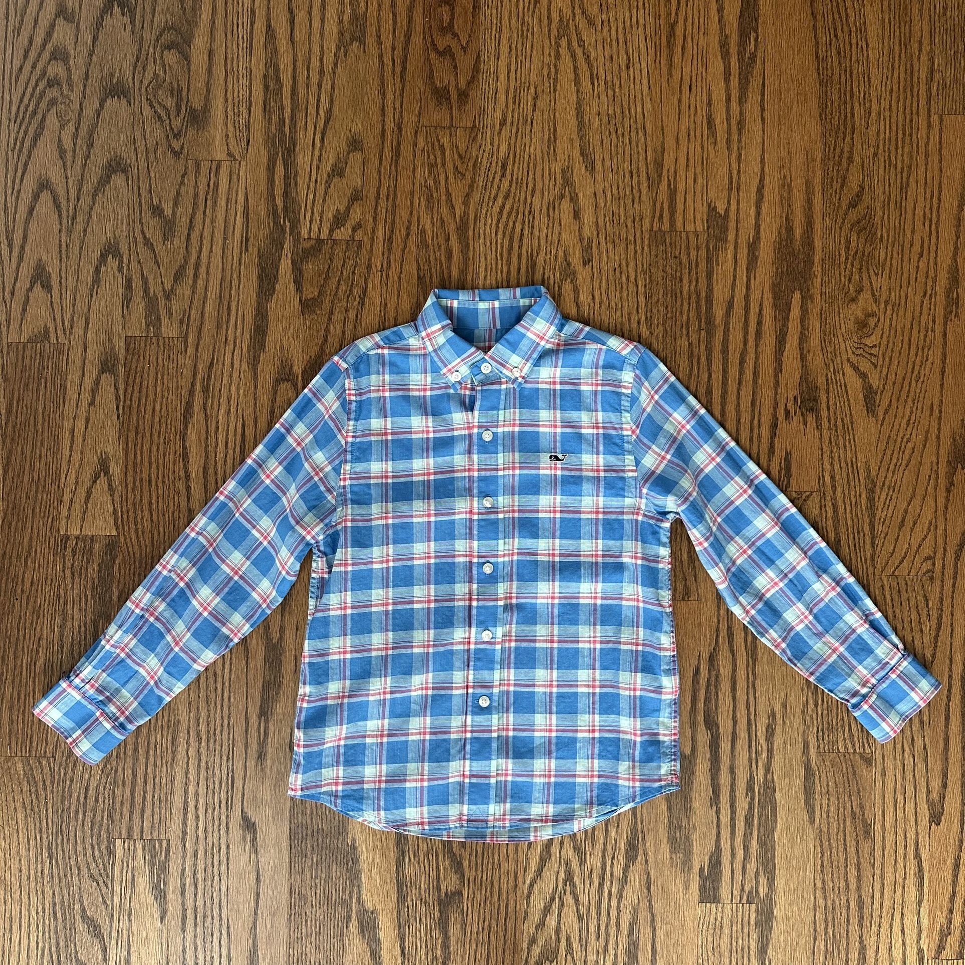 Size 6 Boys Vineyard Vines Plaid Whale Button Down Shirt