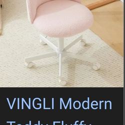Vingli pink teddy fluffy office chair