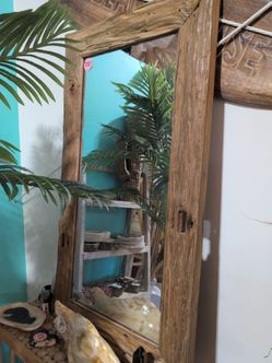 Large wooden mirror