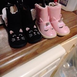 Girls Cat And Unicorn Boots 