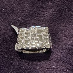 Solid 925 Silver Nugget Ring