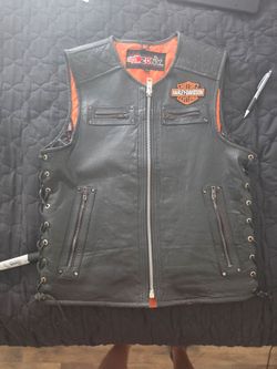 Leather Motorcycle vest harley patches