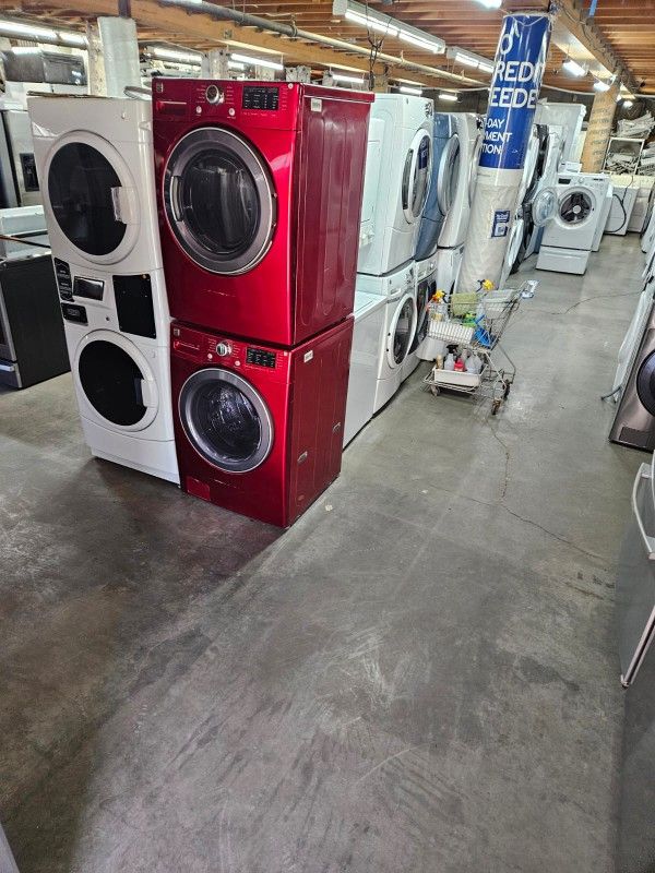 Blow Out Sale Warehouse Full Of Nice Like Brand New Washer Dryer Fridge Stove Oven Stackable Free Warranty Only 65for Financing 90day TO Pay