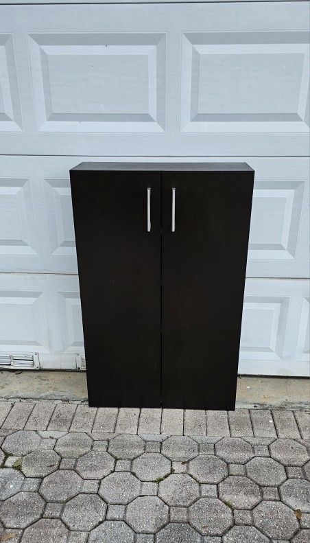 Wood Dark Brown Cabinet with Door H 42 X W 27 X D 11