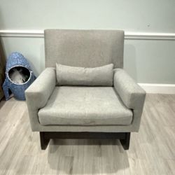 Modern Nursery Glider Rocking Chair – Like New – Gray Upholstered