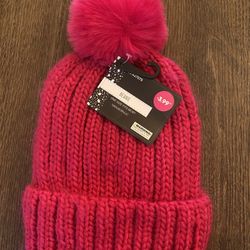 NEW Womans Hot Pink Beanie Hat #17