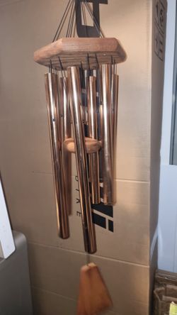 Wood & Copper Wind Chime Large Outdoor Garden Melody Decor