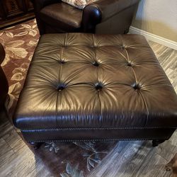 Leather Ottoman 
