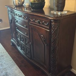 Formal Dining Table W/ 8 Chairs and Custom Sideboard Buffett 