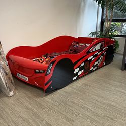 Red Race Car Bed - Twin Size Frame