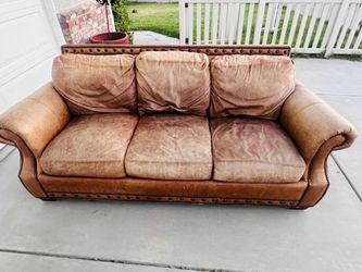Cognac Leather Sofa