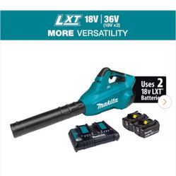 Makita 120 MPH 473 CFM 18V X2 (36V) LXT Lithium-Ion Brushless Cordless Leaf Blower Kit with 2 Batteries 5.0Ah and Charger