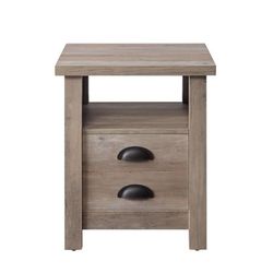 Better Homes and Gardens Granary Modern Farmhouse End Table, Multiple Finishes Gray, Rustic Gray - 18.125"W x 18.125"D x 23"H