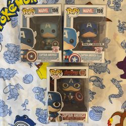 Funko Pop “Captain America” Lot of 3