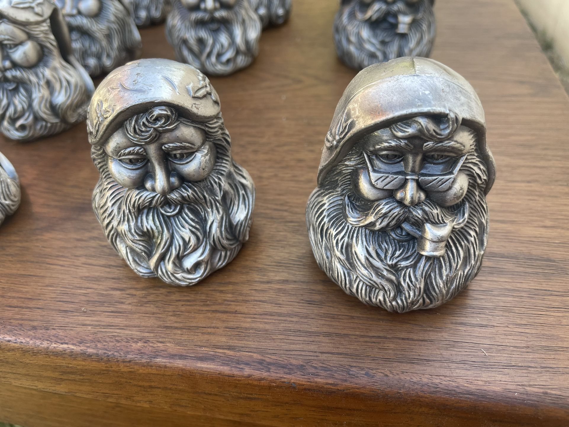 Vintage1995 Santa Claus Pewter Napkin Holders