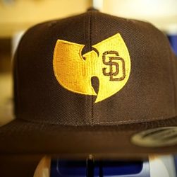 San Diego Padres Wu Tang Embroidered Snapback Hat In Brown And Gold
