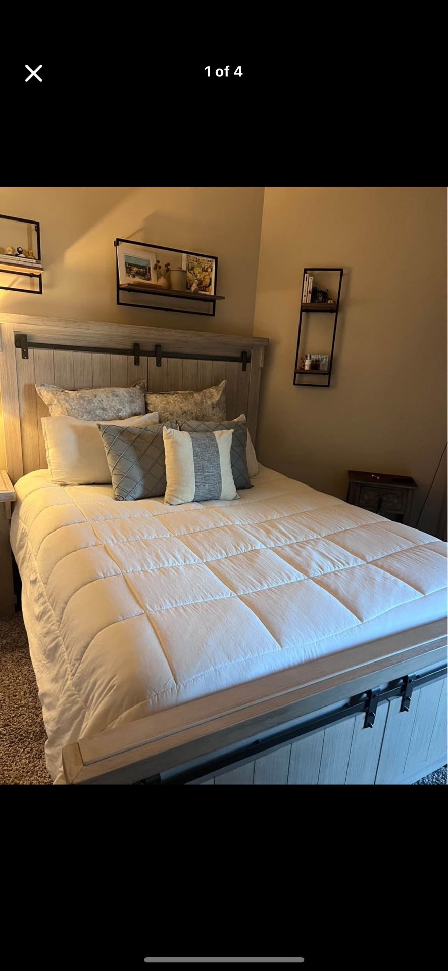 Brashland Queen Bed Frame, Footboard, Rails, Headboard