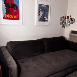 GREY VELVET SOFA 