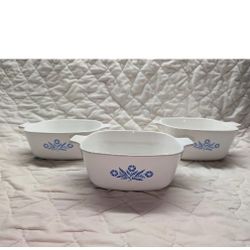 2 CorningWare Blue Cornflower P-1 1/2-b 1.5 Quart One 1 3/4 Quart Casserole