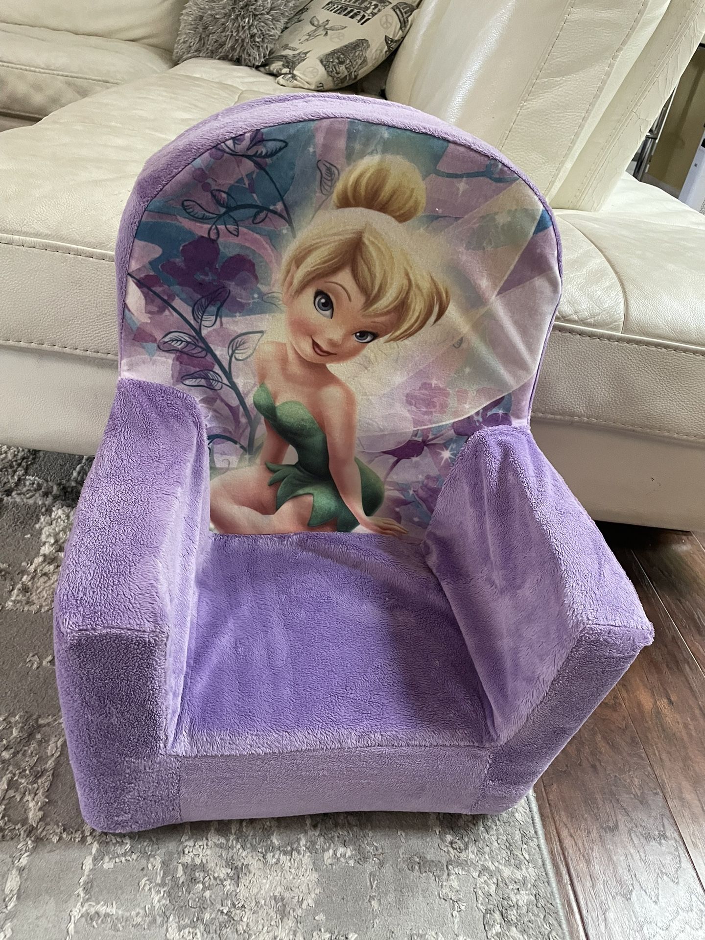 Tinker Bell Toddler Girl Princes Soft Chair Purple Foam Futon Sofa Fairies Tinkerbell